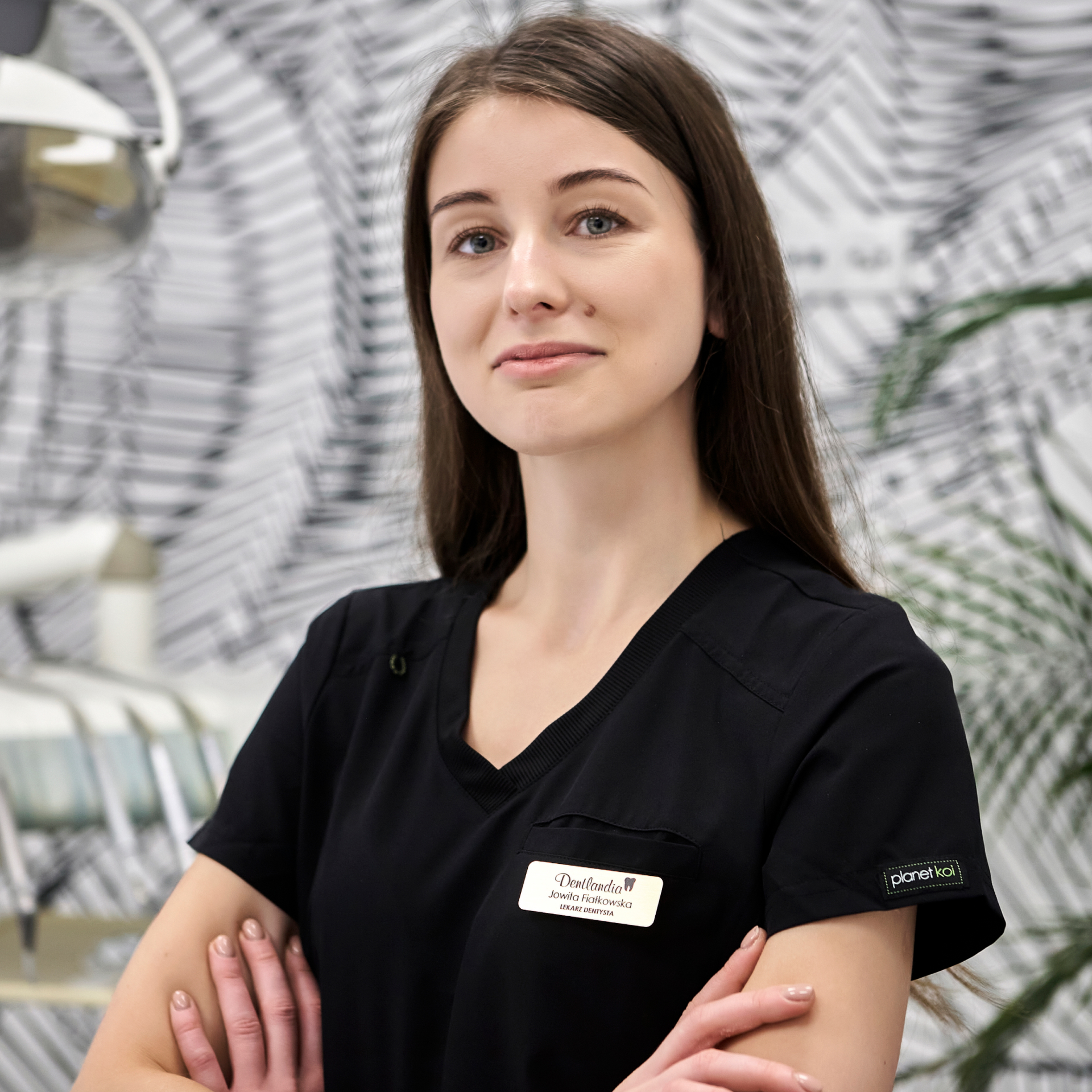 Portret Jowity Fiałkowskiej w klinice Dentlandia