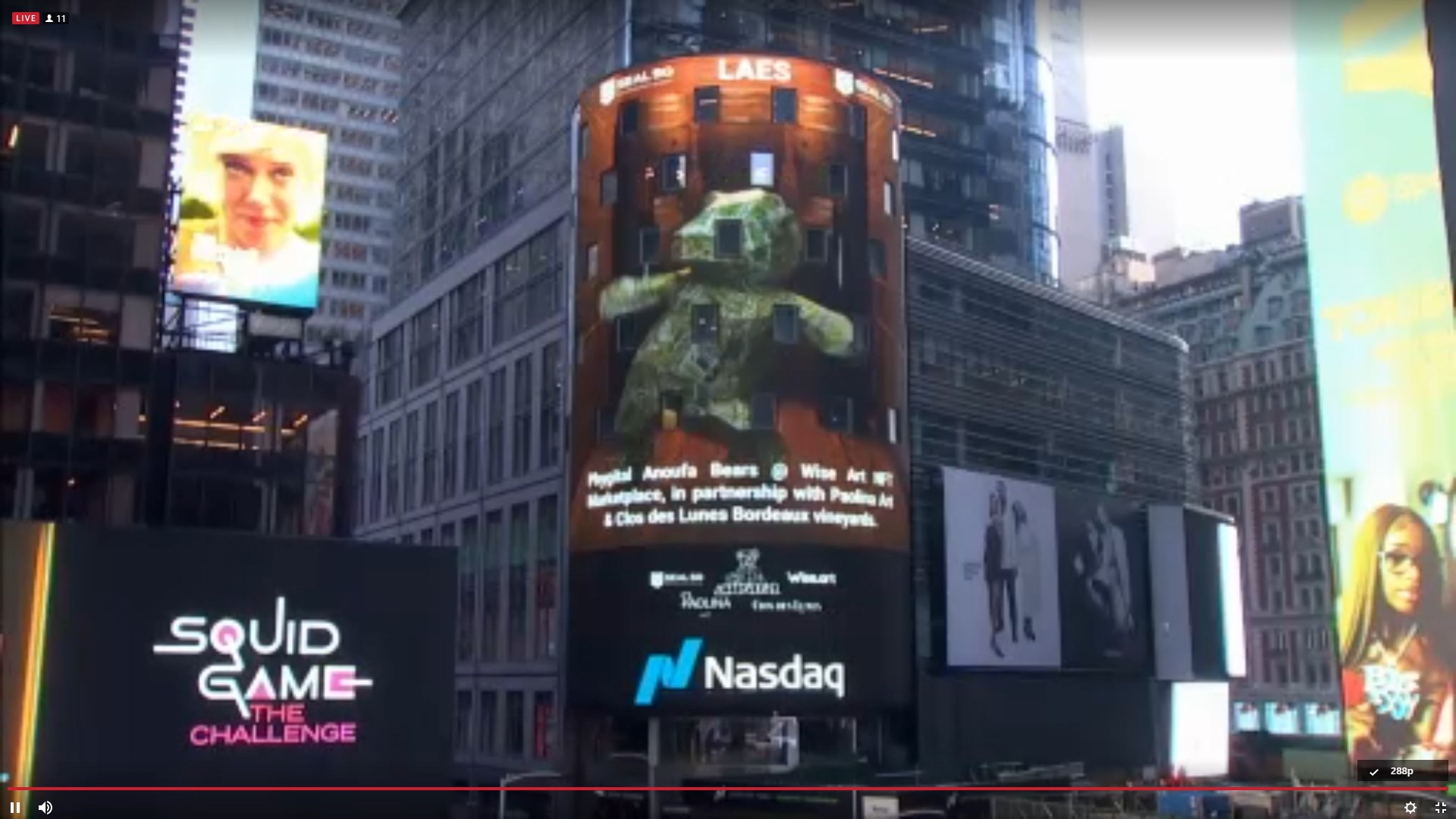 moja praca na ekranie NASDAQ w nowym jorku